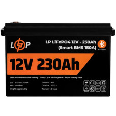 Акумуляторна батарея LogicPower 12V 230 AH (2944Wh) Smart BT для ДБЖ (BMS 150A/75А) LiFePO4