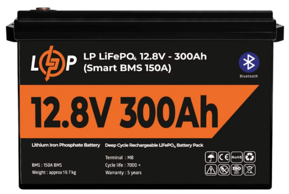 Акумуляторна батарея LogicPower 12.8V 300 AH (3840Wh) с BT (Smart BMS 200A) LiFePO4