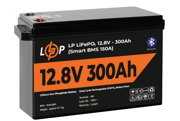 Акумуляторна батарея LogicPower 12.8V 300 AH (3840Wh) с BT (Smart BMS 200A) LiFePO4