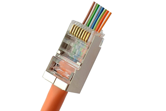 Конектор з наскрізними отворами Kingda RJ45 STP кат. 5e