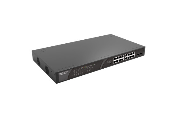 PoE комутатор Reyee RG-ES118GS-P, 16 PoE портів + 2 SFP, 250 м, 240 Вт