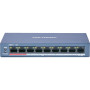 Hikvision DS‑3E0109P‑E/M (B) – 8‑портовий Fast Ethernet PoE-комутатор до 300 м