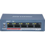 Hikvision DS-3E0105P-E/M(B) – 4-портовий PoE комутатор для IP-камер