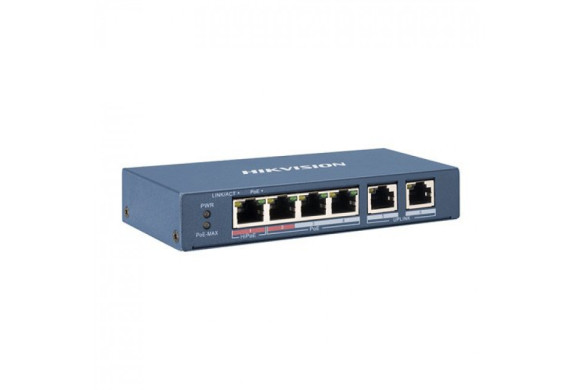 Некерований PoE-комутатор Hikvision DS-3E0106P-E/M на 6 портів