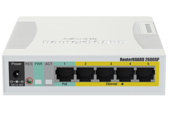 MikroTik CSS106-1G-4P-1S — Некерований комутатор з PoE і SFP | DLM-project