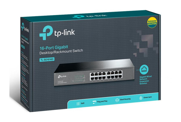 TP-Link TL-SG1016D — 16-портовий гігабітний Ethernet-комутатор | DLM-project