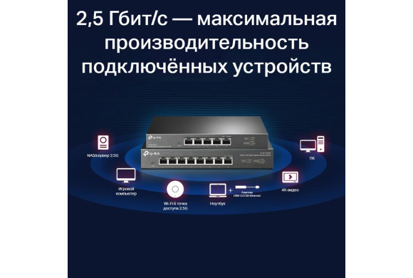 TP-Link TL-SG105-M2 — 5-портовий Multi-Gig комутатор 2.5 Гбіт/с | DLM-project