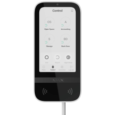 Клавіатура Ajax KeyPad TouchScreen Fibra white проводная сенсорная